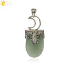 Minimalist Natural Crystal U Shaped Moon Inlaid Glitter Flat Crystal Necklace With Bead Chain