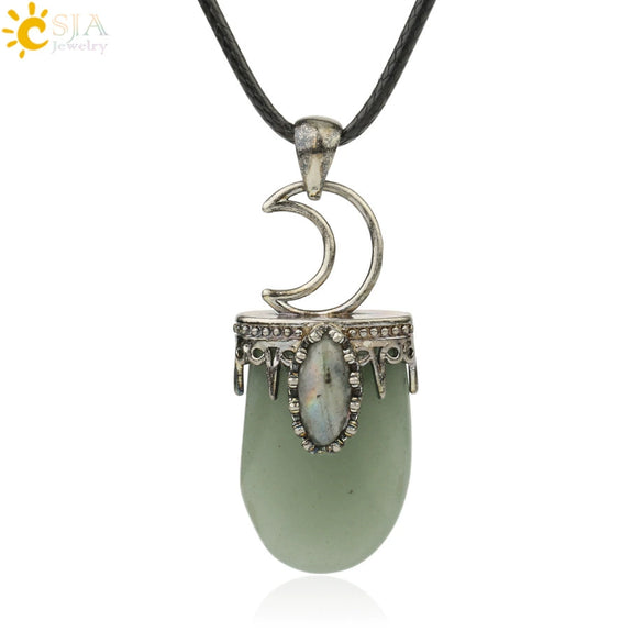 Minimalist Natural Crystal U Shaped Moon Inlaid Glitter Flat Crystal Necklace With Bead Chain