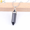 Minimalist Natural Fluorite Hexagonal Prism Bullet Pendant Necklace Crystal Stone Jewelry For Women