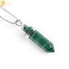 Minimalist Natural Fluorite Hexagonal Prism Bullet Pendant Necklace Crystal Stone Jewelry For Women