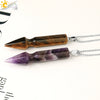 Minimalist Natural Semi Precious Stone Crystal Rhombus Pendant Necklace With Ball Chain Fashion Jewelry