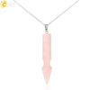 Minimalist Natural Semi Precious Stone Crystal Rhombus Pendant Necklace With Ball Chain Fashion Jewelry