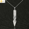 Minimalist Natural Semi Precious Stone Crystal Rhombus Pendant Necklace With Ball Chain Fashion Jewelry