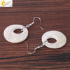 Minimalist Natural Shell Fragment Patchwork Earrings With Copper Accessories And Peace Buckle Shape