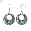 Minimalist Natural Shell Fragment Patchwork Earrings With Copper Accessories And Peace Buckle Shape