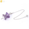 Minimalist Natural Stone And Copper Funnel Shaped Crystal Pendulum Pendant Ornament With Symmetrical Stitching