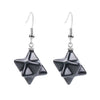 Minimalist Natural Stone And Copper Merkaba Six Pointed Star Earrings For Women Crystal Jewelry