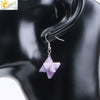 Minimalist Natural Stone And Copper Merkaba Six Pointed Star Earrings For Women Crystal Jewelry