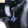Minimalist Natural Stone And Copper Merkaba Six Pointed Star Earrings For Women Crystal Jewelry