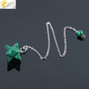 Minimalist Natural Stone And Copper Six Pointed Star Pendant Electroplated Geometric Hanging Jewelry For Unisex Wear