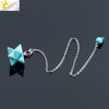 Minimalist Natural Stone And Copper Six Pointed Star Pendant Electroplated Geometric Hanging Jewelry For Unisex Wear