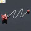 Minimalist Natural Stone And Copper Six Pointed Star Pendant Electroplated Geometric Hanging Jewelry For Unisex Wear