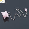 Minimalist Natural Stone And Copper Six Pointed Star Pendant Electroplated Geometric Hanging Jewelry For Unisex Wear
