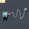 Minimalist Natural Stone And Copper Six Pointed Star Pendant Electroplated Geometric Hanging Jewelry For Unisex Wear