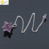 Minimalist Natural Stone And Copper Six Pointed Star Pendant Electroplated Geometric Hanging Jewelry For Unisex Wear