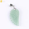 Minimalist Natural Stone Angel Wings Pendant Necklace With Copper Accessories Aura Jewelry For Women And Men