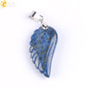 Minimalist Natural Stone Angel Wings Pendant Necklace With Copper Accessories Aura Jewelry For Women And Men