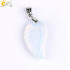 Minimalist Natural Stone Angel Wings Pendant Necklace With Copper Accessories Aura Jewelry For Women And Men