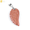 Minimalist Natural Stone Angel Wings Pendant Necklace With Copper Accessories Aura Jewelry For Women And Men