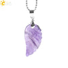 Minimalist Natural Stone Angel Wings Pendant Necklace With Copper Accessories Aura Jewelry For Women And Men