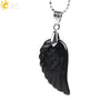 Minimalist Natural Stone Angel Wings Pendant Necklace With Copper Accessories Aura Jewelry For Women And Men