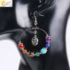 Minimalist Natural Stone Beaded Tree Earrings With Copper Accessories For Women Semi Precious Crystal Jewelry
