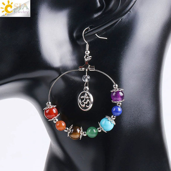 Minimalist Natural Stone Beaded Tree Earrings With Copper Accessories For Women Semi Precious Crystal Jewelry