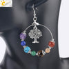 Minimalist Natural Stone Beaded Tree Earrings With Copper Accessories For Women Semi Precious Crystal Jewelry