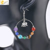 Minimalist Natural Stone Beaded Tree Earrings With Copper Accessories For Women Semi Precious Crystal Jewelry
