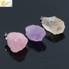 Minimalist Natural Stone Irregular Pendant Necklace With Electroplated Copper Accessories Crystal Quartz Hanging Ornament