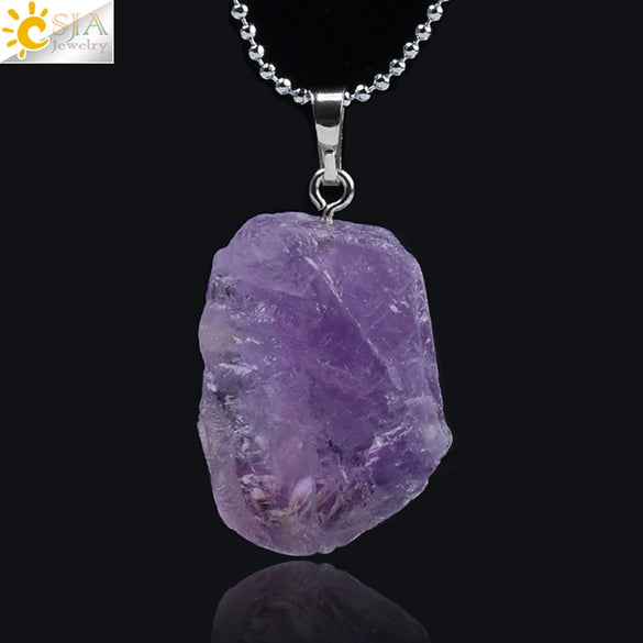 Minimalist Natural Stone Irregular Pendant Necklace With Electroplated Copper Accessories Crystal Quartz Hanging Ornament