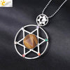 Minimalist Natural Stone Star Pendant Necklace With Electroplated Alloy Bead Chain Unisex Crystal Six Pointed Star Jewelry