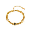 Minimalist Niche Design Sense Bracelet For Female Titanium Steel With Geometric Style Plated 18K Gold And Diamond Treatment Letters Numbers Text Pattern