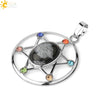 Minimalist Oval And Star Natural Crystal Pendant Necklace With Rhinestone Electroplated Geometric Jewelry