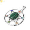 Minimalist Oval And Star Natural Crystal Pendant Necklace With Rhinestone Electroplated Geometric Jewelry