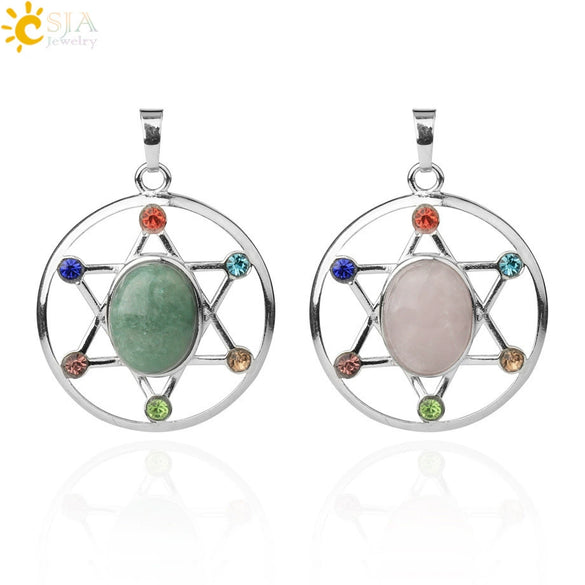 Minimalist Oval And Star Natural Crystal Pendant Necklace With Rhinestone Electroplated Geometric Jewelry
