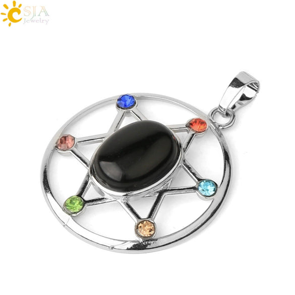 Minimalist Oval And Star Natural Crystal Pendant Necklace With Rhinestone Electroplated Geometric Jewelry