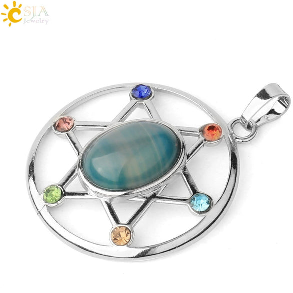 Minimalist Oval And Star Natural Crystal Pendant Necklace With Rhinestone Electroplated Geometric Jewelry