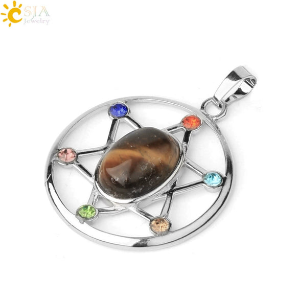 Minimalist Oval And Star Natural Crystal Pendant Necklace With Rhinestone Electroplated Geometric Jewelry