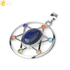 Minimalist Oval And Star Natural Crystal Pendant Necklace With Rhinestone Electroplated Geometric Jewelry