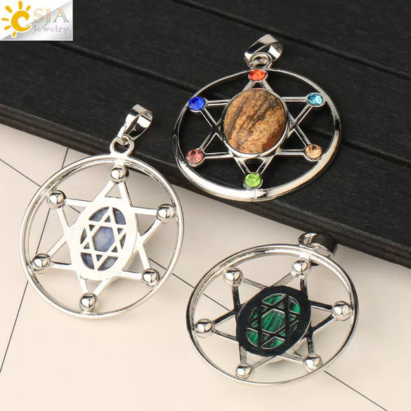 Minimalist Oval And Star Natural Crystal Pendant Necklace With Rhinestone Electroplated Geometric Jewelry