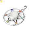 Minimalist Oval And Star Natural Crystal Pendant Necklace With Rhinestone Electroplated Geometric Jewelry