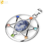 Minimalist Oval And Star Natural Crystal Pendant Necklace With Rhinestone Electroplated Geometric Jewelry