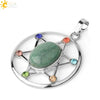 Minimalist Oval And Star Natural Crystal Pendant Necklace With Rhinestone Electroplated Geometric Jewelry