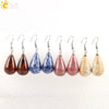 Minimalist Pear Shaped Drop Earrings With Natural Stone Crystal And Copper Accessories For Women