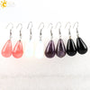 Minimalist Pear Shaped Drop Earrings With Natural Stone Crystal And Copper Accessories For Women