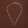 Minimalist Pearl Necklace Geometric Double Clavicle Chain For Women