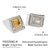 Minimalist Personality Square Titanium Steel Stud Earrings With Colorblocking And Pvd Vacuum Real Gold Electroplating For Unisex Wholesale Jewelry