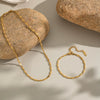 Minimalist Plain Stackable Hiphop Punk Stainless Steel Chain With 18K Gold Electroplated Nonfading Geometric Design