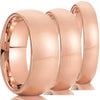 Minimalist Rose Gold Electroplated Tungsten Steel Plain Wedding Band Rings For Couples